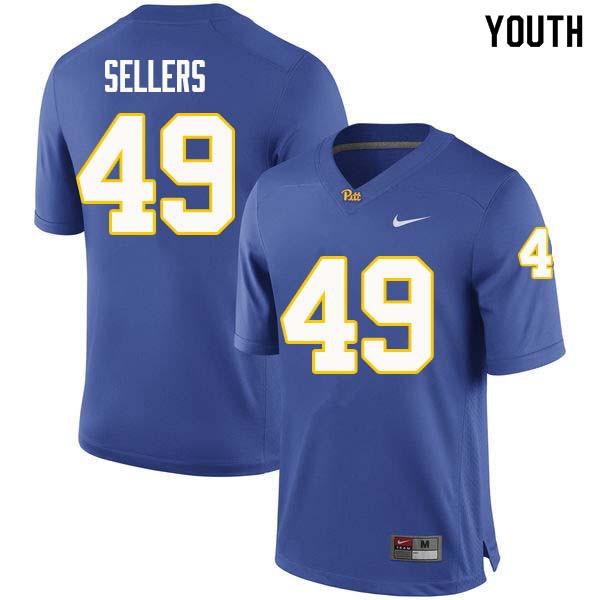 Youth #49 Erik Sellers Pittsburgh Panthers College Football Jerseys Sale-Royal